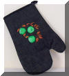Cool Creations: Denim Oven Mitts (green apples)