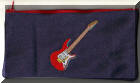 Pen or pencil cases by Cool Creations (Denim) Red guitar